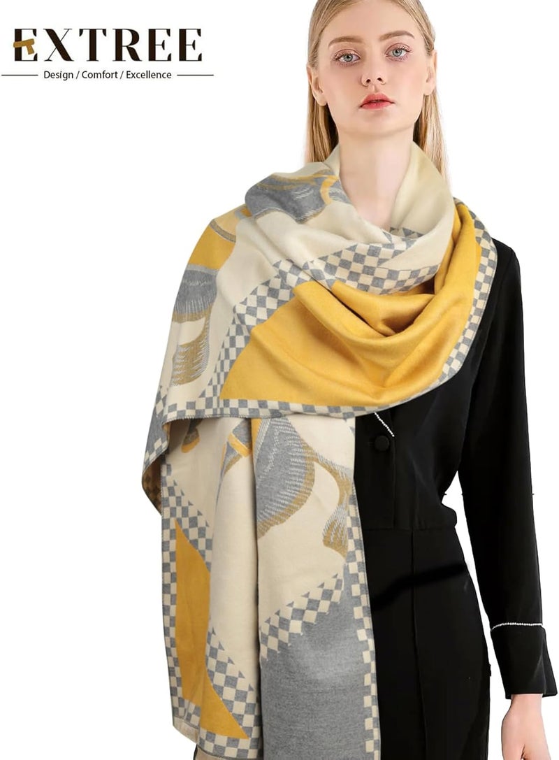 EXTREE Scarfs for Women Pashmina Silky Shawl Wrap for Evening Dressing Blanket Open Front Poncho Cape - Image 5